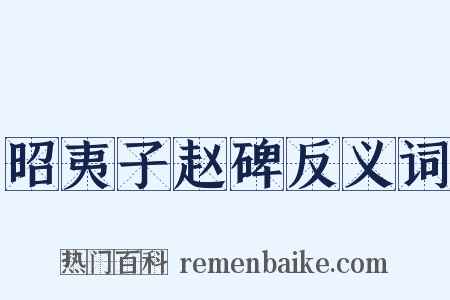 昭夷子赵碑反义词是什么意思的图片